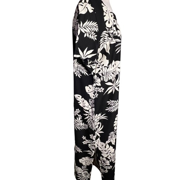 Mark Fore & Strike Women's Black & White Floral Silk Dress Size L Maxi - Picture 8 of 12